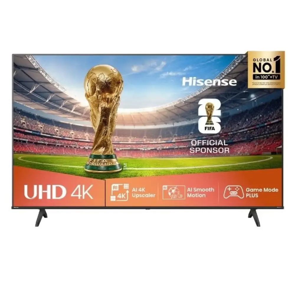 Hisense 58 Inch 4K UHD Smart TV, VIDAA OS, HDR, Wi-Fi, Bluetooth, 60Hz Refresh Rate,(2025) Black -58A62QS