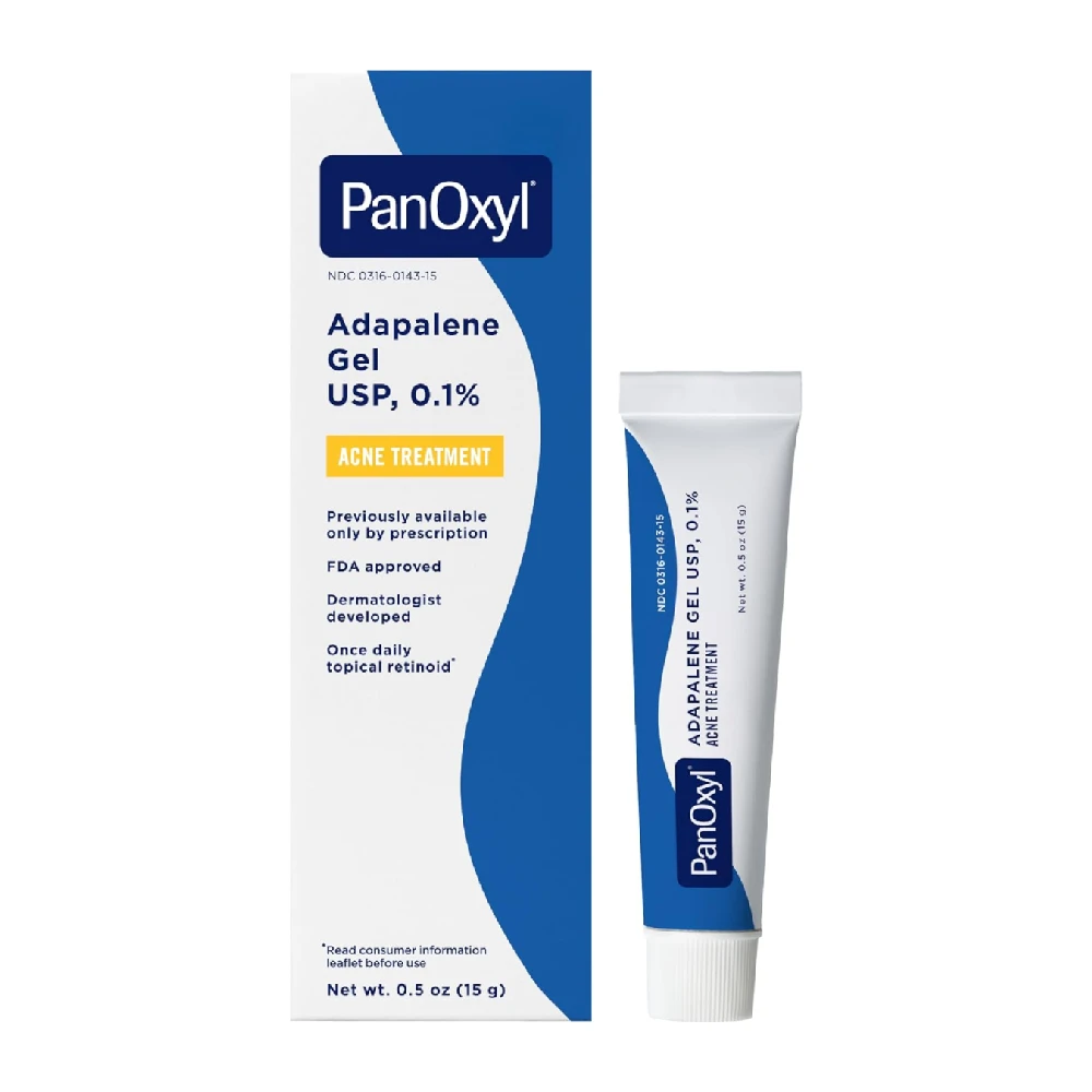 PanOxyl Adapalene Gel USP 0.1% Acne Treatment 15g (0.5 oz) - Oil-Free & Fragrance-Free Leave-On Retinoid Gel