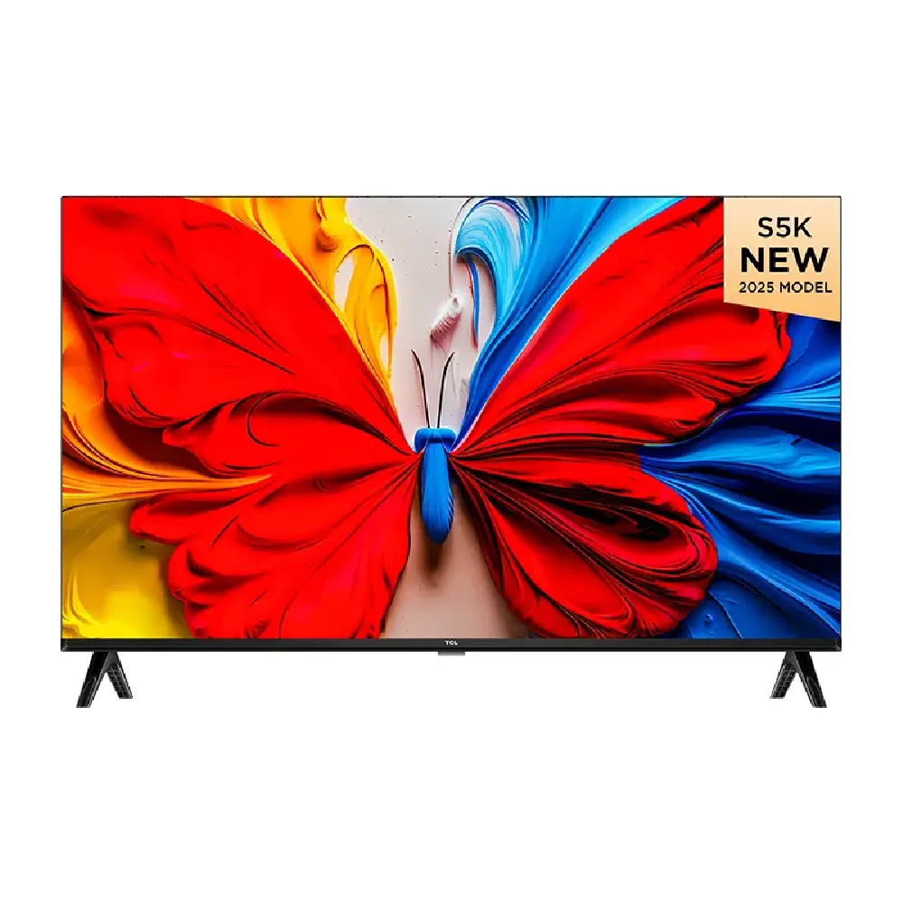 TCL 43 Inch S5K QLED Full HD Smart Google TV, HDR10, Dolby Audio, Game Mode, Slim Bezel-less Design, (2025) - Black - 43S5K