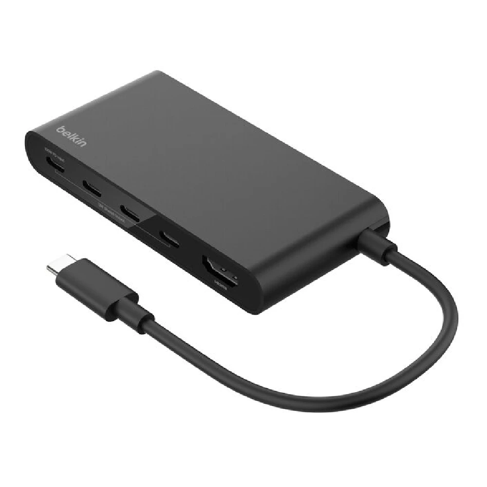 Belkin 5-Port USB-C Hub with 4K 60Hz HDMI, 100W Power Delivery, Black - AVC021hqBK