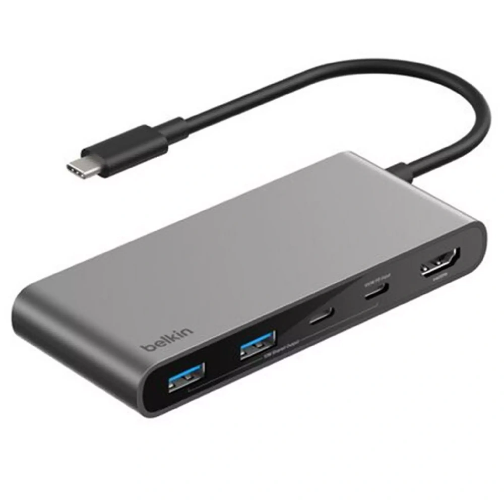 Belkin 7-Port USB-C Hub with Dual USB-C, USB-A, SD & microSD Card Reader, 4K 60Hz HDMI, 100W Power Delivery - AVC023hqSGY