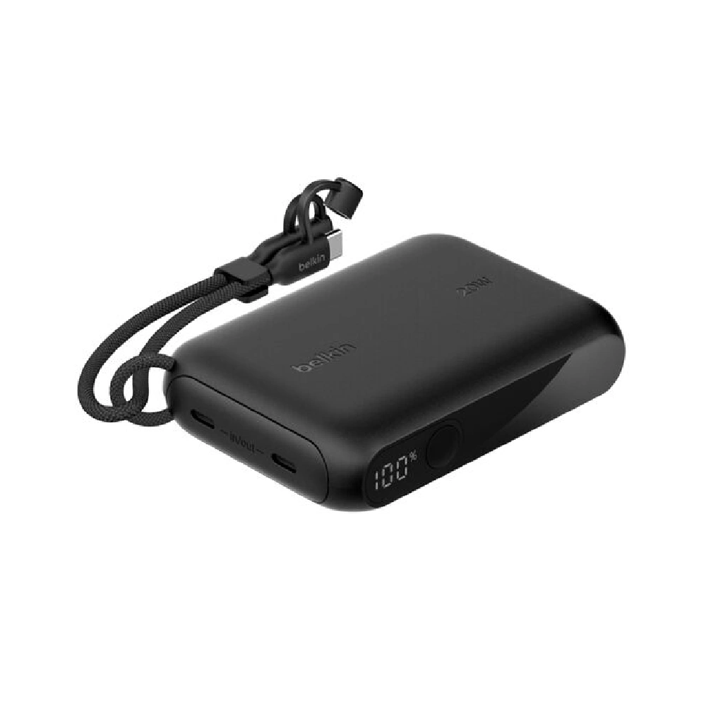 Belkin BoostCharge 10K Power Bank with Digital Display, 20W Fast Charging, Dual USB-C Ports, Black - BPB027hqBK