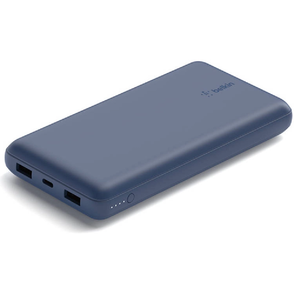 Belkin BoostCharge 20K Power Bank, 20000mAh Capacity, 15W Fast Charging, USB-C Input & Output, Dual USB-A Ports, LED Indicator, Universal Compatibility, Blue - BPB012btBL