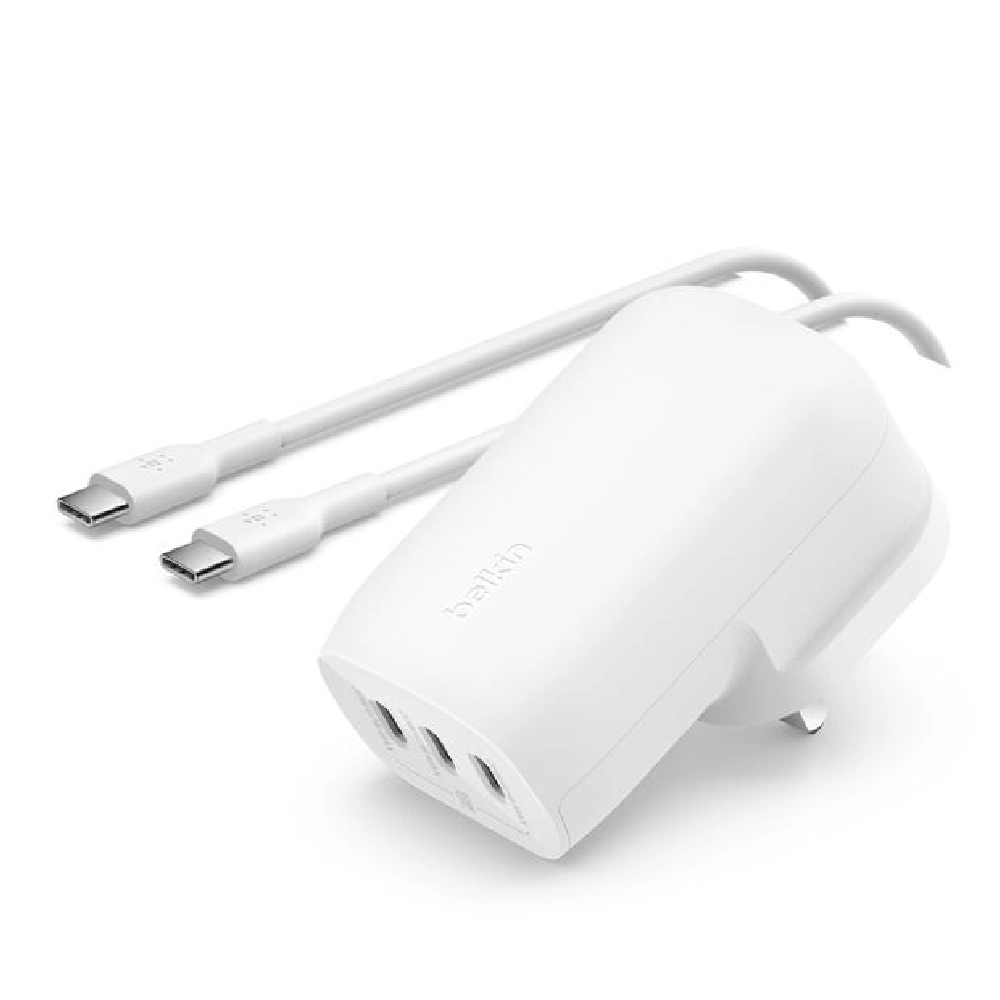 Belkin BoostCharge 3-Port USB-C Wall Charger, 67W Power Delivery 3.1, PPS Fast Charging, Triple USB-C Ports, USB-C to USB-C Cable Included - WCC002my2MWH-B6