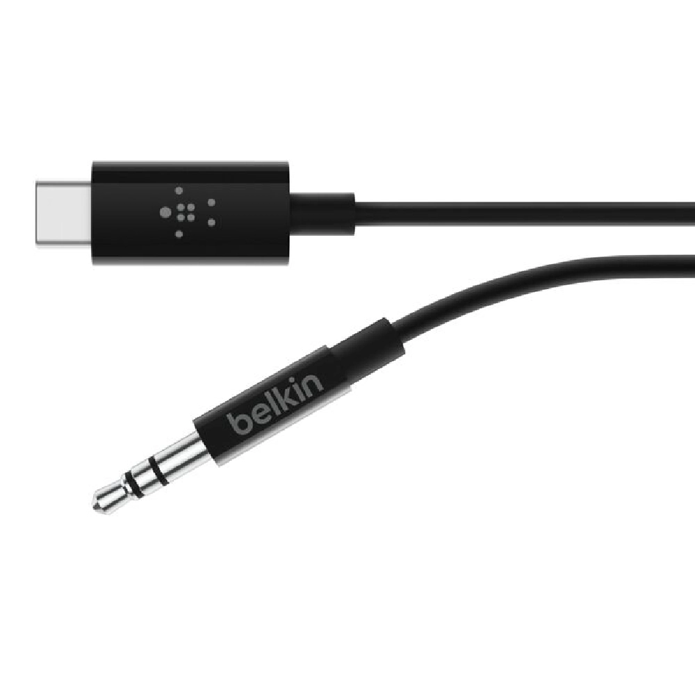 Belkin RockStar 3.5mm Audio Cable with USB-C Connector Black, High-Resolution Audio- F7U079bt03-BLK