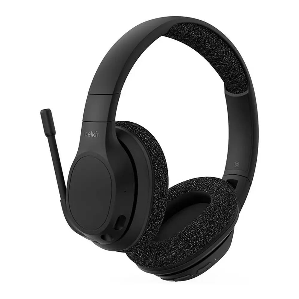 Belkin SoundForm Adapt Wireless Over-Ear Headphones, Bluetooth 5.2, ENC Boom Microphone, Multipoint Connectivity, 65 Hours Battery Life, USB-C Fast Charging - AUD005btBLK