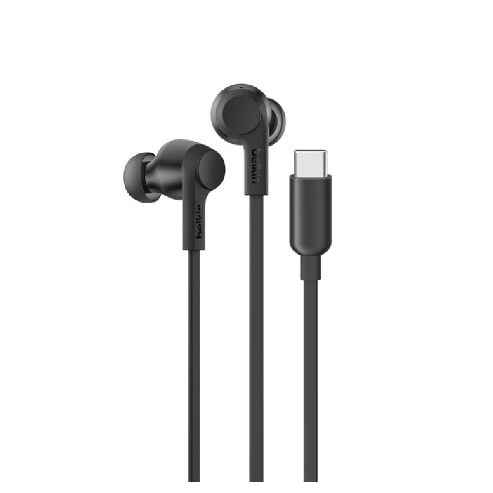 Belkin SoundForm ANC Wired Earbuds USB-C - Hi-Res Audio, Active Noise Cancellation, IPX5 Water Resistance, Black - G3H0003hqBK