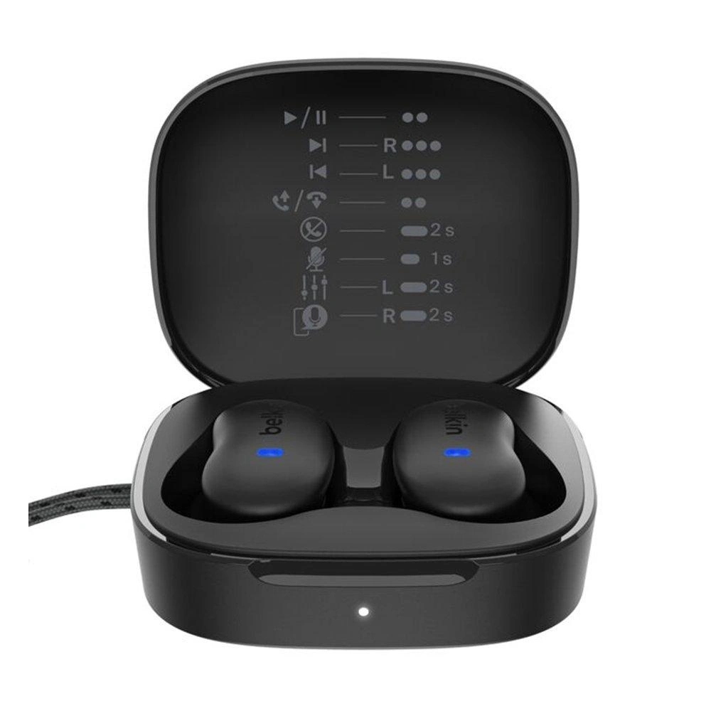 Belkin SoundForm Anywhere True Wireless Earbuds, Bluetooth Multipoint, 26 Hours Playtime, Black - AUC014hqBK