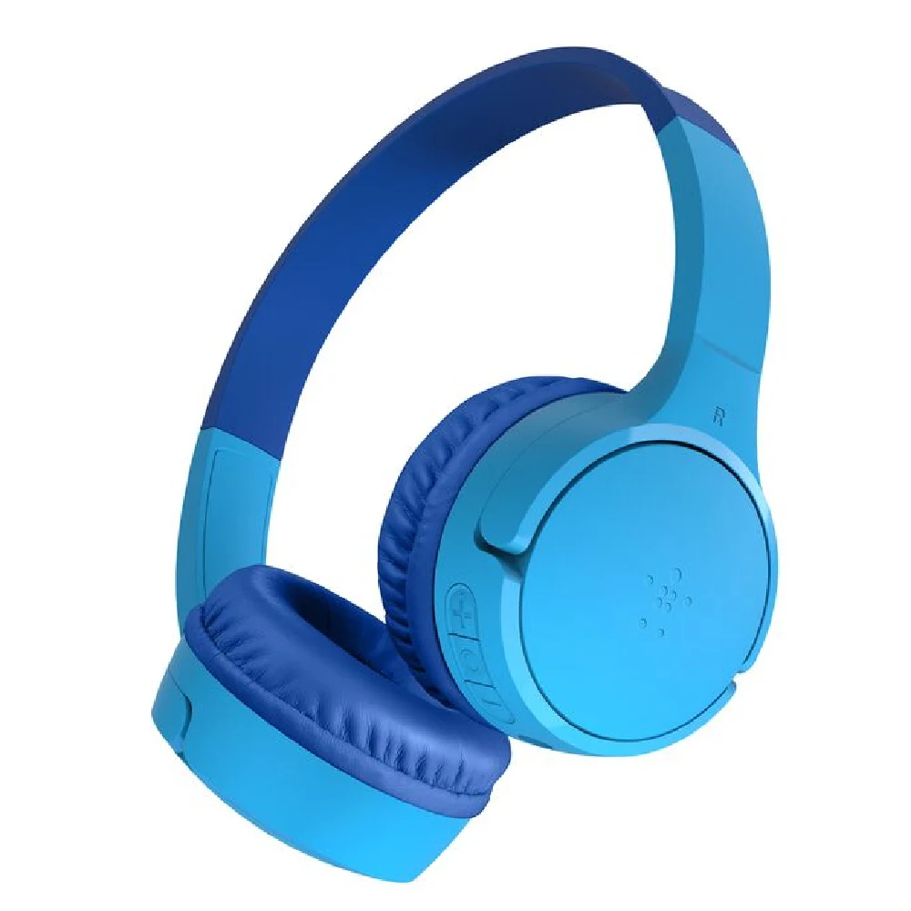 Belkin SoundForm Mini Kids Wireless On-Ear Headphones, 30 Hours Playtime, 85dB Volume Limit, USB-C Charging, Blue - AUD002btBLV3