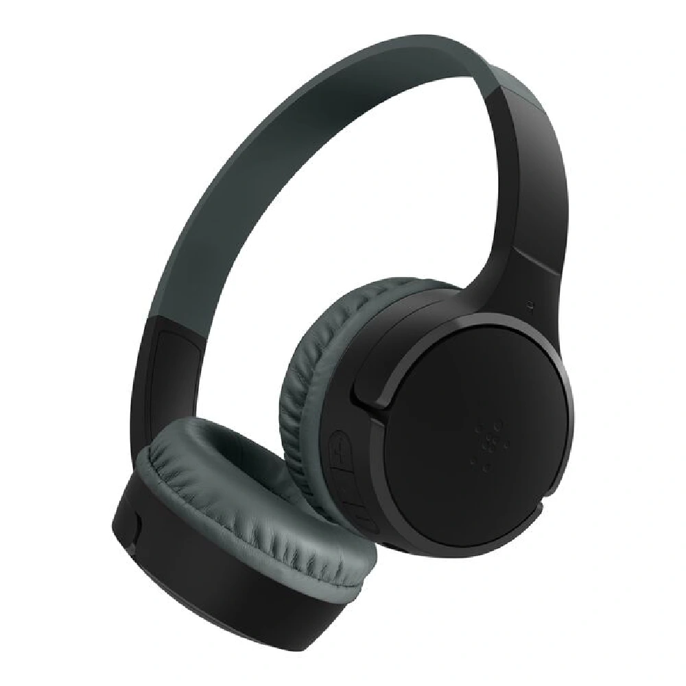 Belkin SoundForm Mini Kids Wireless On-Ear Headphones, 85dB Safe Volume Limit, 30 Hours Playtime, Built-in Microphone, USB-C Fast Charging, Black - AUD002btBKV3