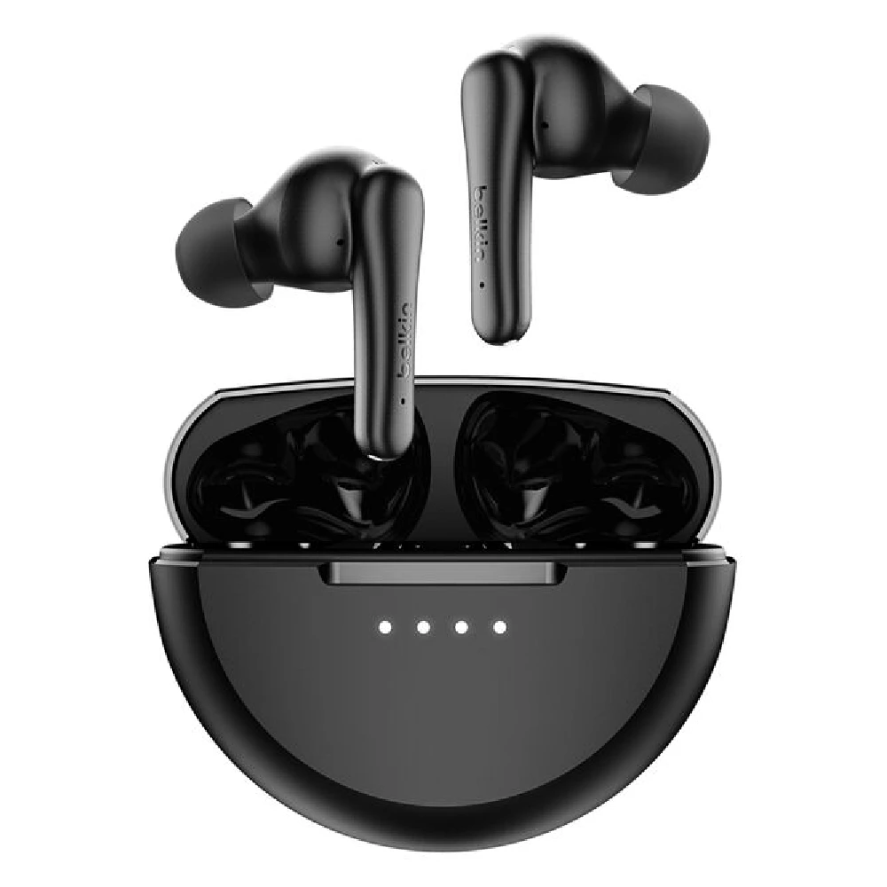Belkin SoundForm Rhythm ANC Wireless Earbuds, Bluetooth 5.3, Clear Call Quality, 28 Hours Playtime, Black - AUC015hqBK