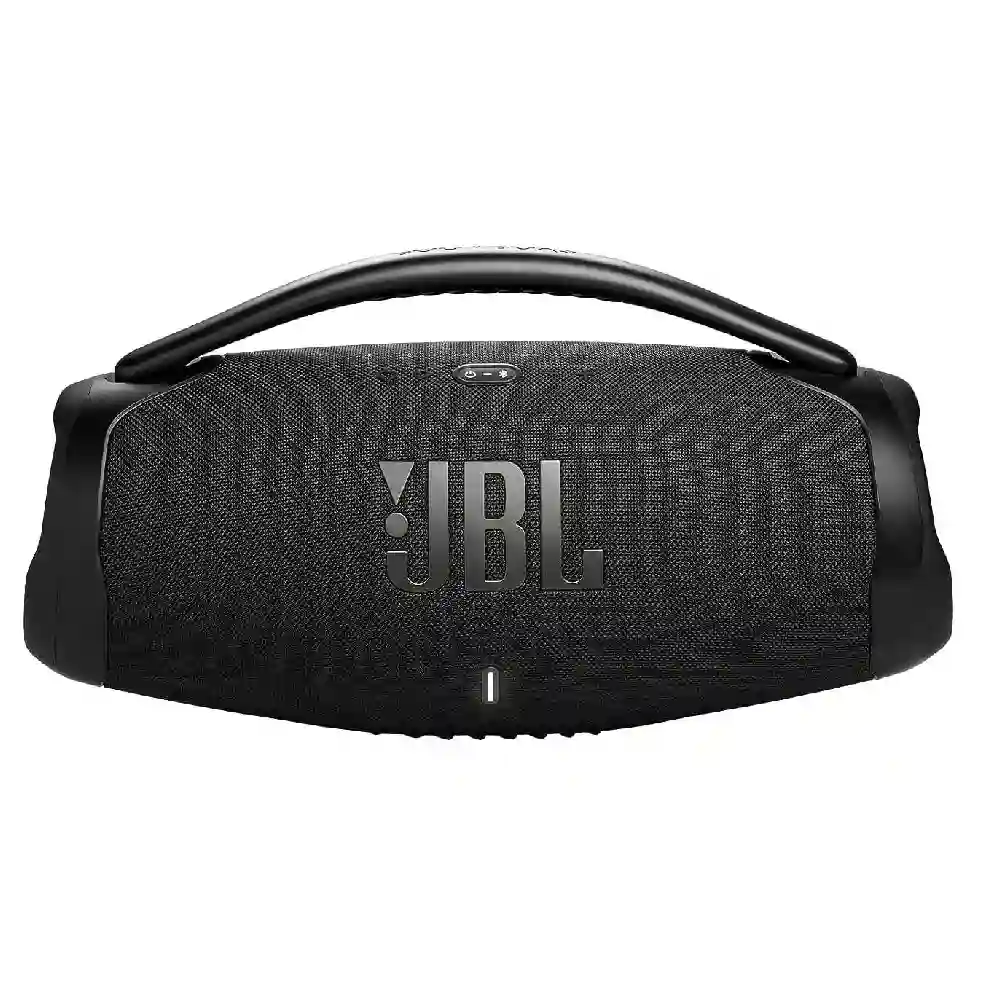 JBL Boombox 3 Wi-Fi Powerful Wi-Fi and Bluetooth Speaker, Deep Bass, 3-Way Speaker System, 24 Hours Battery Life, 3D Dolby Atmos, IP67 Waterproof & Dustproof, Built-In Powerbank, Self-Tuning Feature - Black