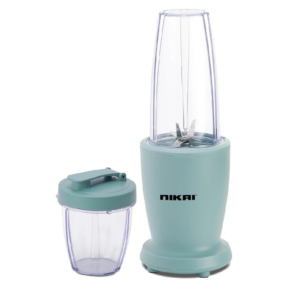 Nikai Blender & Smoothie Maker, 500W Motor, 540ml & 300ml Jars, Stainless Steel Blades, 1-Speed Control, Safety Lock Switch, Black - NB1000SM