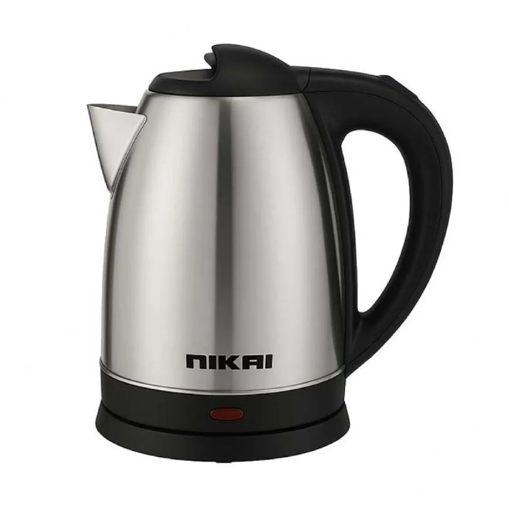 Nikai Stainless Steel Electric Kettle, 1.7L Capacity, 1800W Power, Auto Shut-Off, Dry Boil Protection, 360 Degree Cordless Swivel Base, Silver - NK320AE