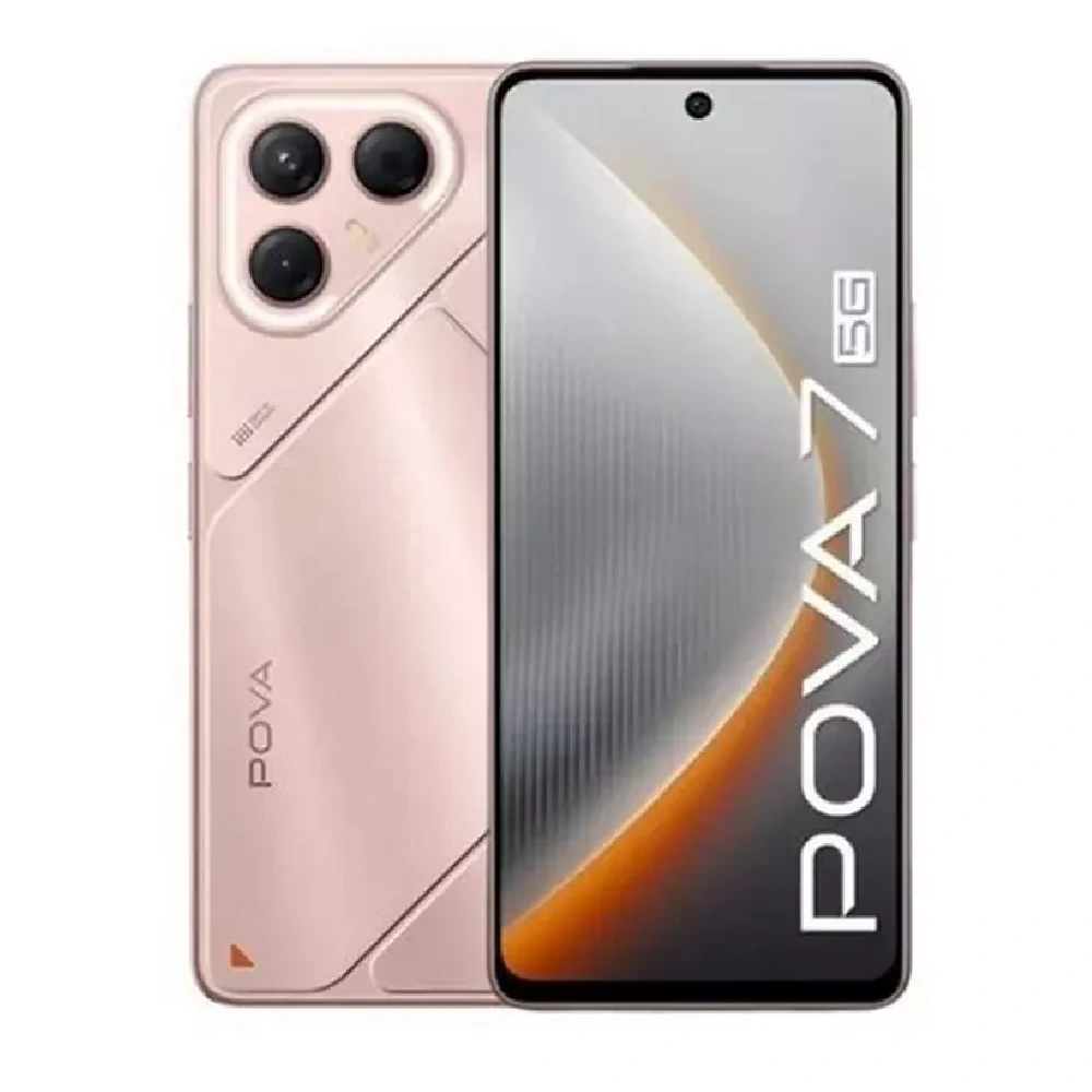 Tecno Pova 7 5G Smartphone, 256GB Storage, 8GB RAM, 6.78-Inch 144Hz FHD+ Display, 50MP Camera, 6000mAh Battery, Dual SIM, Global Version, 1 Year Warranty - Stardust Pink