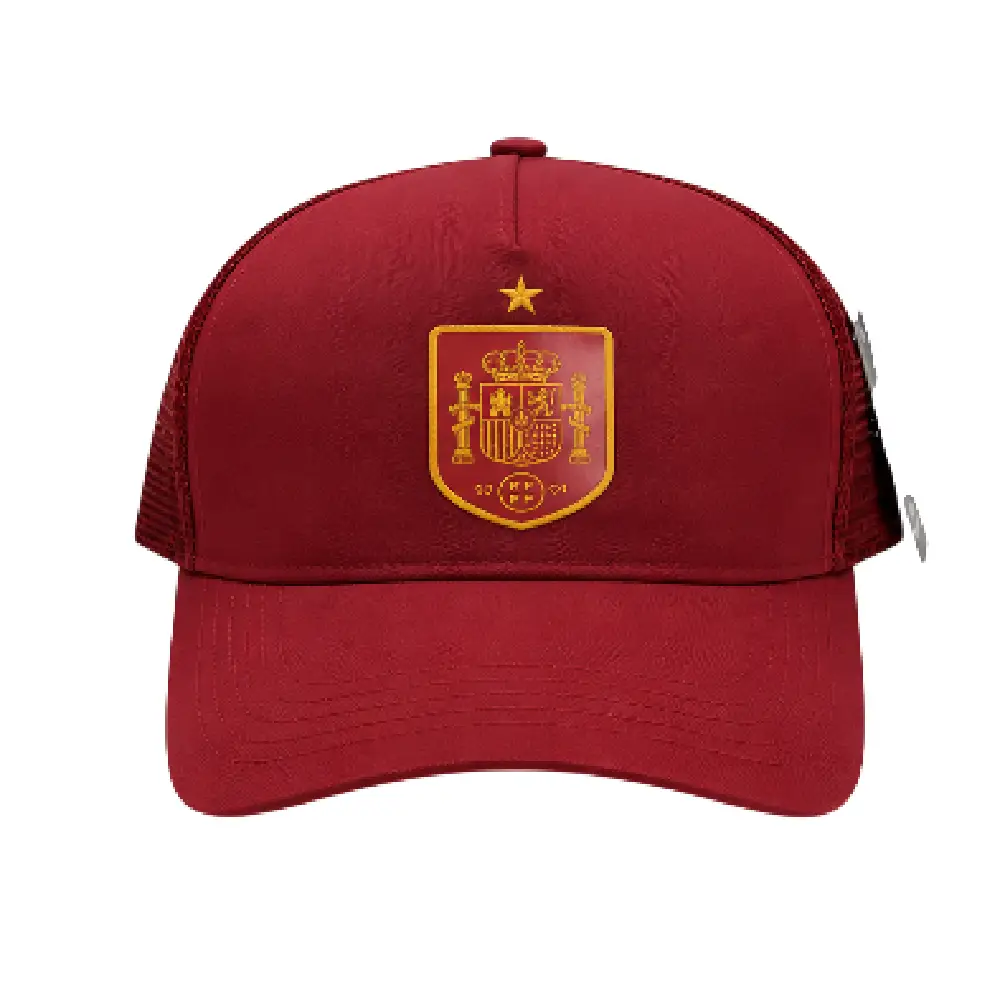 Toyland Spain Football Fan Net Long Cap, Adjustable Breathable Mesh Sports Hat, Unisex, Red - HC103