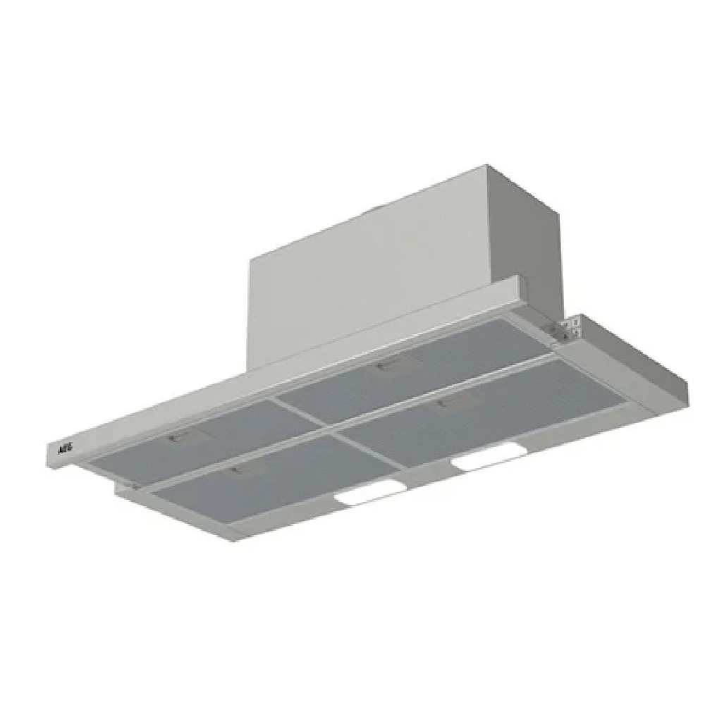 AEG 90cm Built-in Pull-Out Cooker Hood with 3 Speeds, LED Lighting & 4 Washable Filters, Silver - DPB3932S