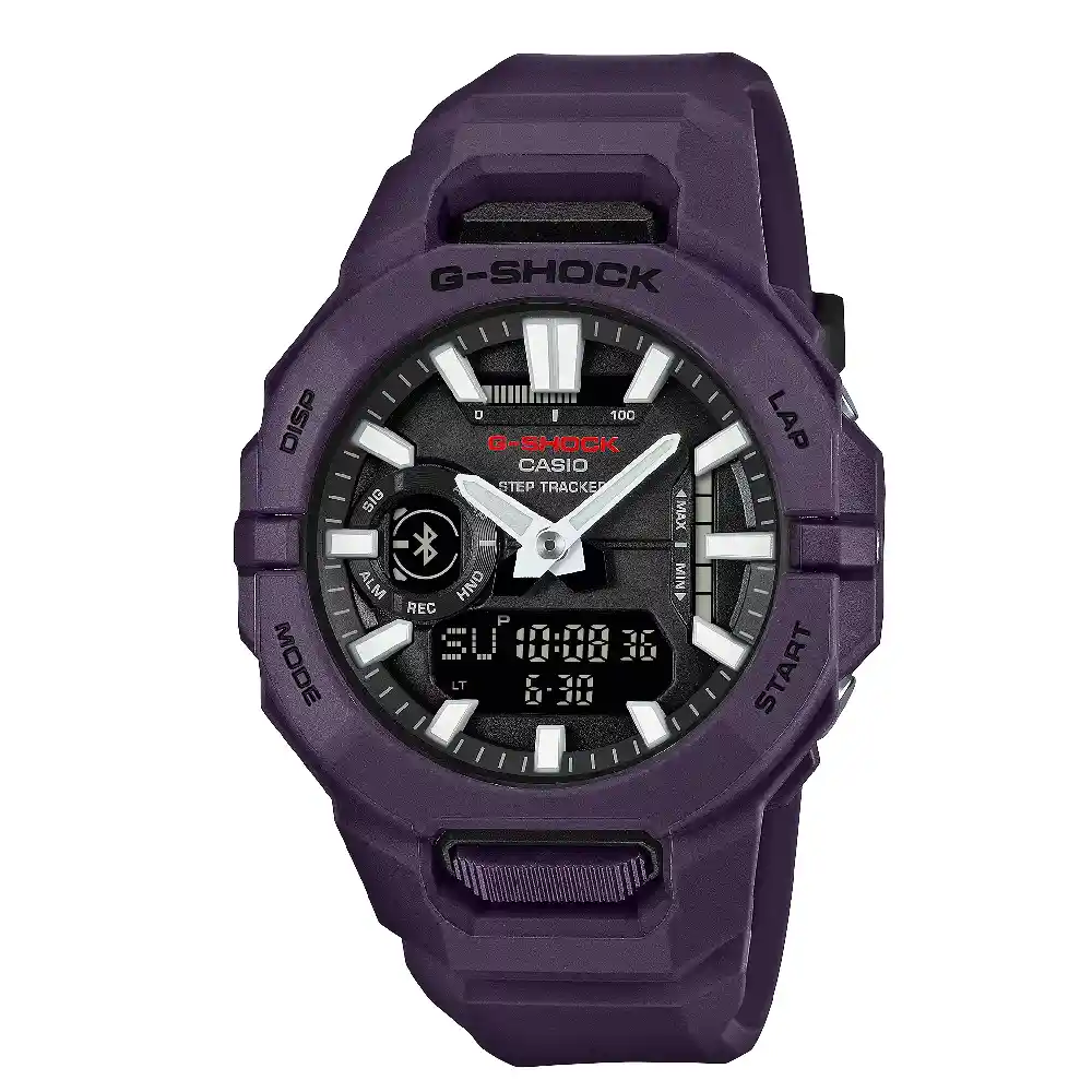 Casio G-Shock Mens Analog Digital Bluetooth Sports Watch with Purple Band, 48.5 x 43.9mm Case, Step Tracker, Shock Resistant and 200 Meter Water Resistance - GBA-950-2ADR