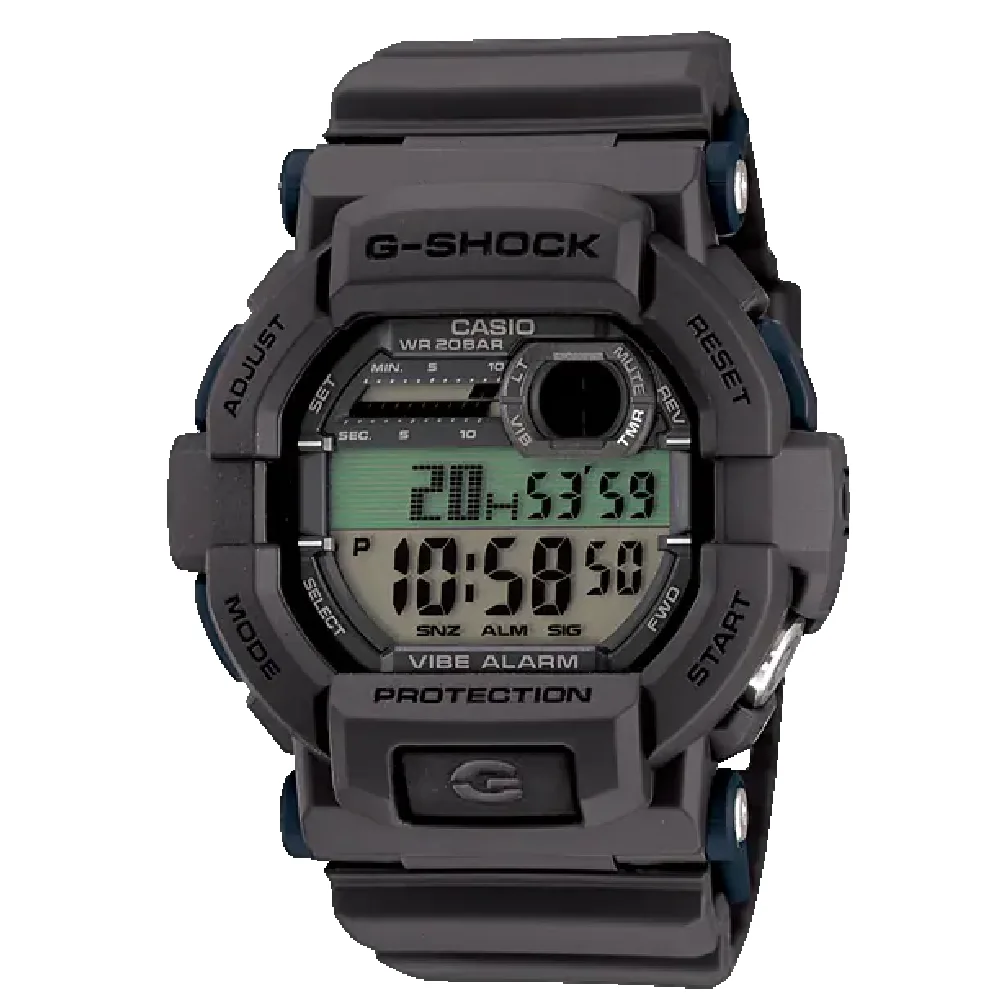Casio G-Shock Mens Digital Watch with Black Dial, 53.4 x 50.8mm Case, Resin Band, Shock Resistant and 200 Meter Water Resistance - GD-350-8DR