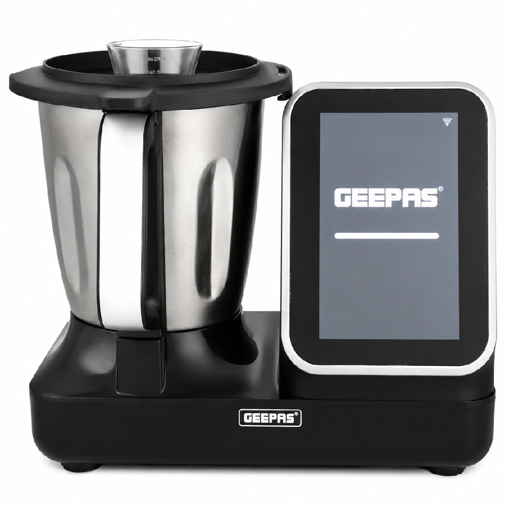 Geepas Smart Multi Cooker - 8 Inch Touchscreen, 98 Plus Recipes, 12 Functions, 1000W Heating, 800W Mixing, 30-120C Temperature - GSMC35059