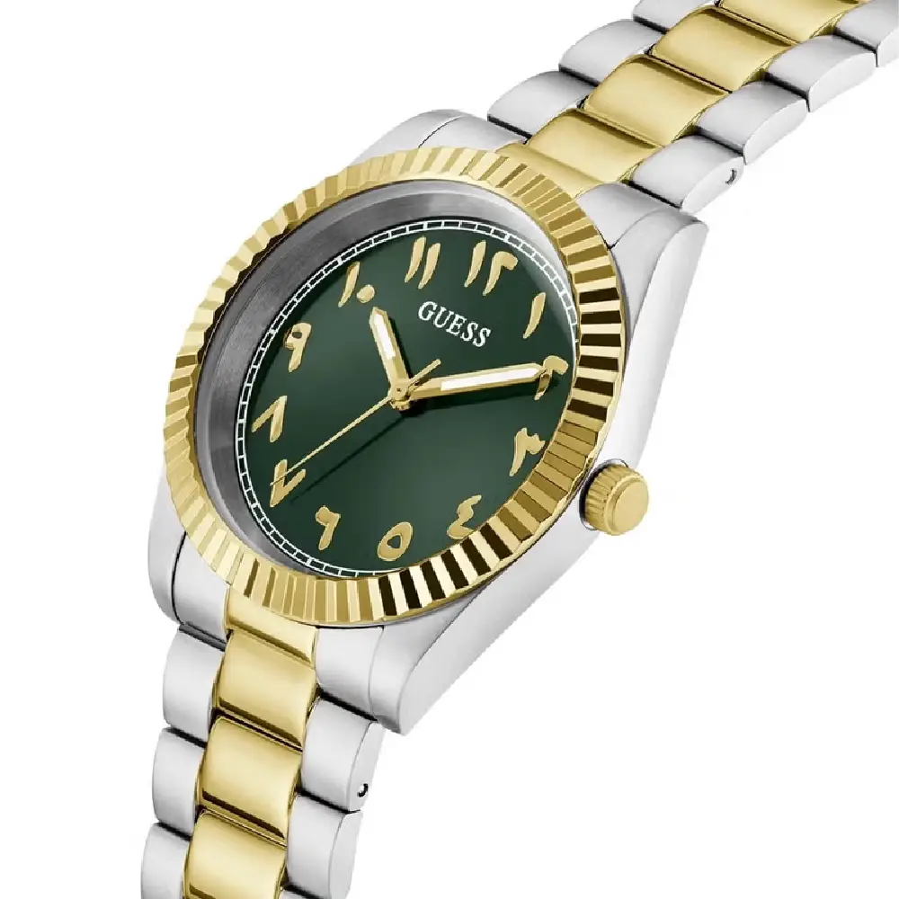 Guess Connoisseur Mens Green Dial Watch with 42mm Two-Tone Stainless Steel Case and Bracelet, Quartz Movement and 50M Water Resistance - GW0736G2 - Image 2