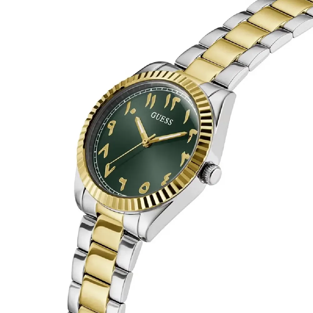 Guess Luna Womens Green Dial Watch with 36mm Two-Tone Stainless Steel Case and Bracelet, Quartz Movement and 30M Water Resistance - GW0735L2 - Image 2