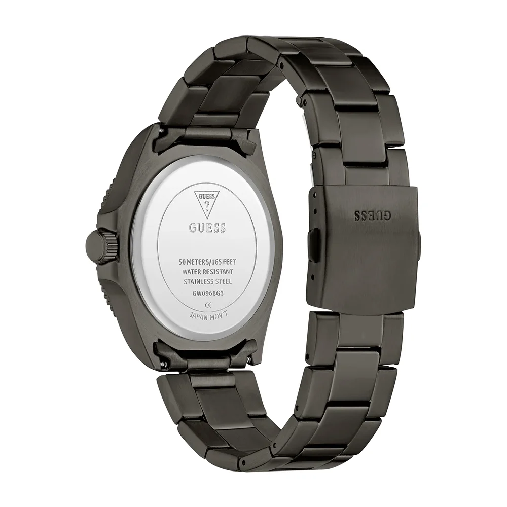 Guess Mens Green Dial Watch with 41mm Gunmetal Stainless Steel Case and Bracelet, Quartz Movement and 50M Water Resistance - GW0968G3 - Image 4