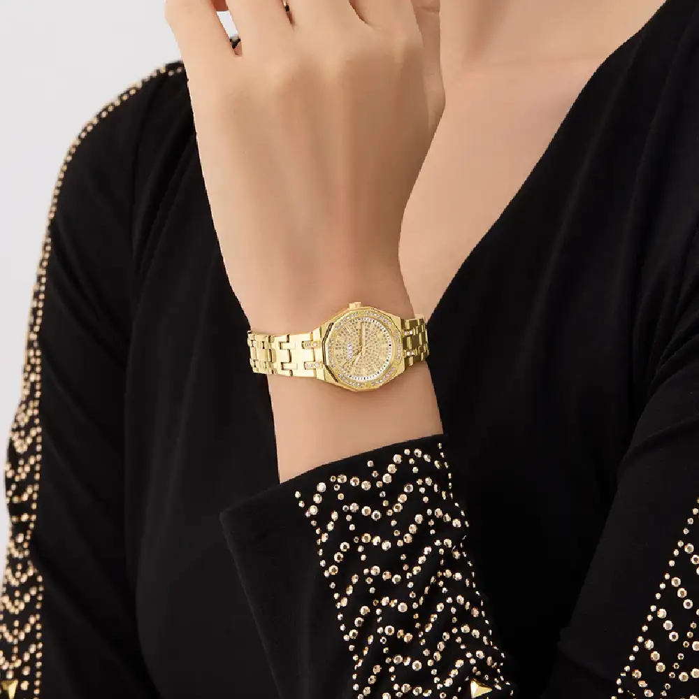 Guess Pixie Womens Champagne Dial Watch with 25mm Gold-Tone Stainless Steel Case and Bracelet, Quartz Movement - GW0931L2 - Image 6