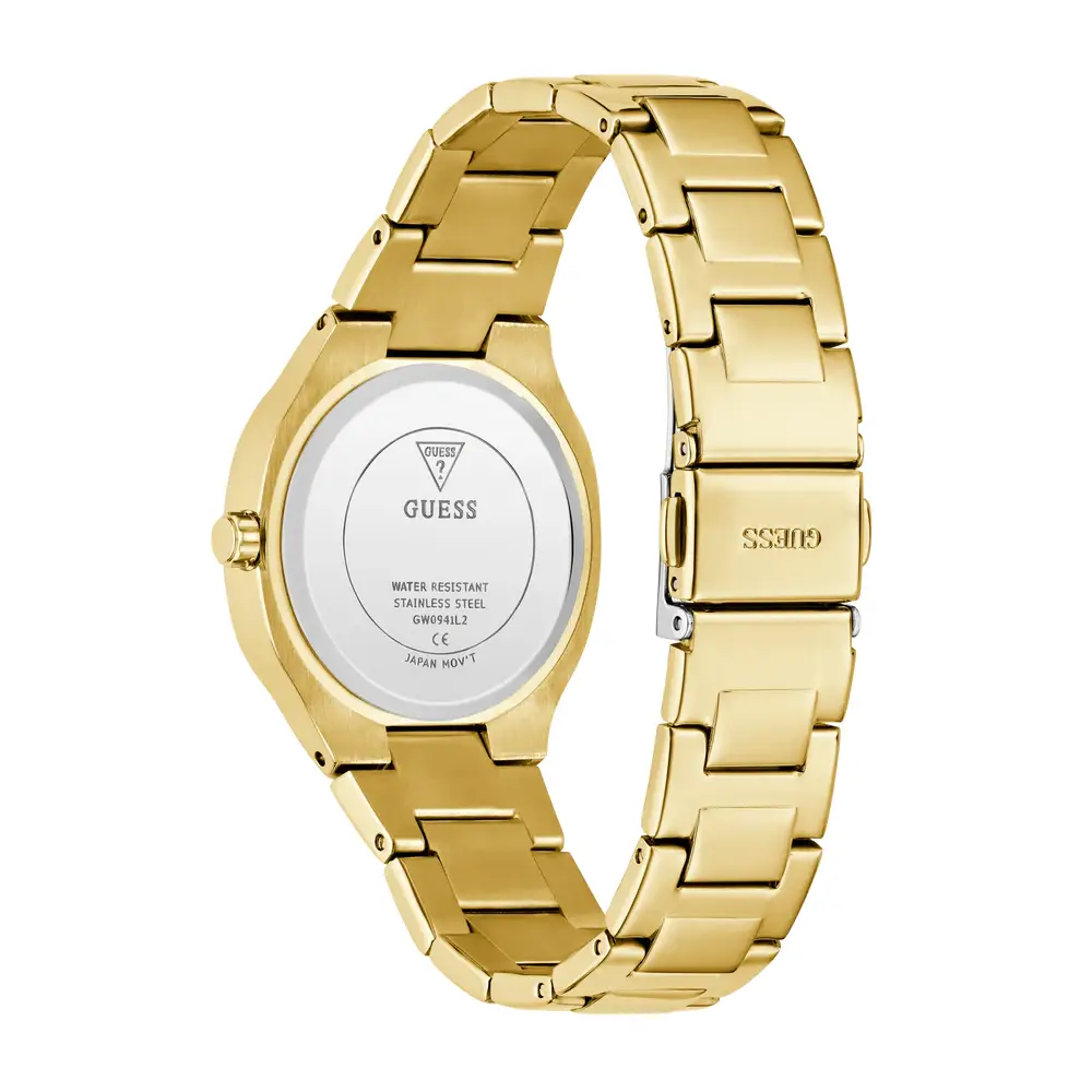 Guess Womens Champagne Dial Watch with 32mm Gold-Tone Square Stainless Steel Case and Bracelet, Quartz Movement and 30M Water Resistance - GW0941L2 - Image 3