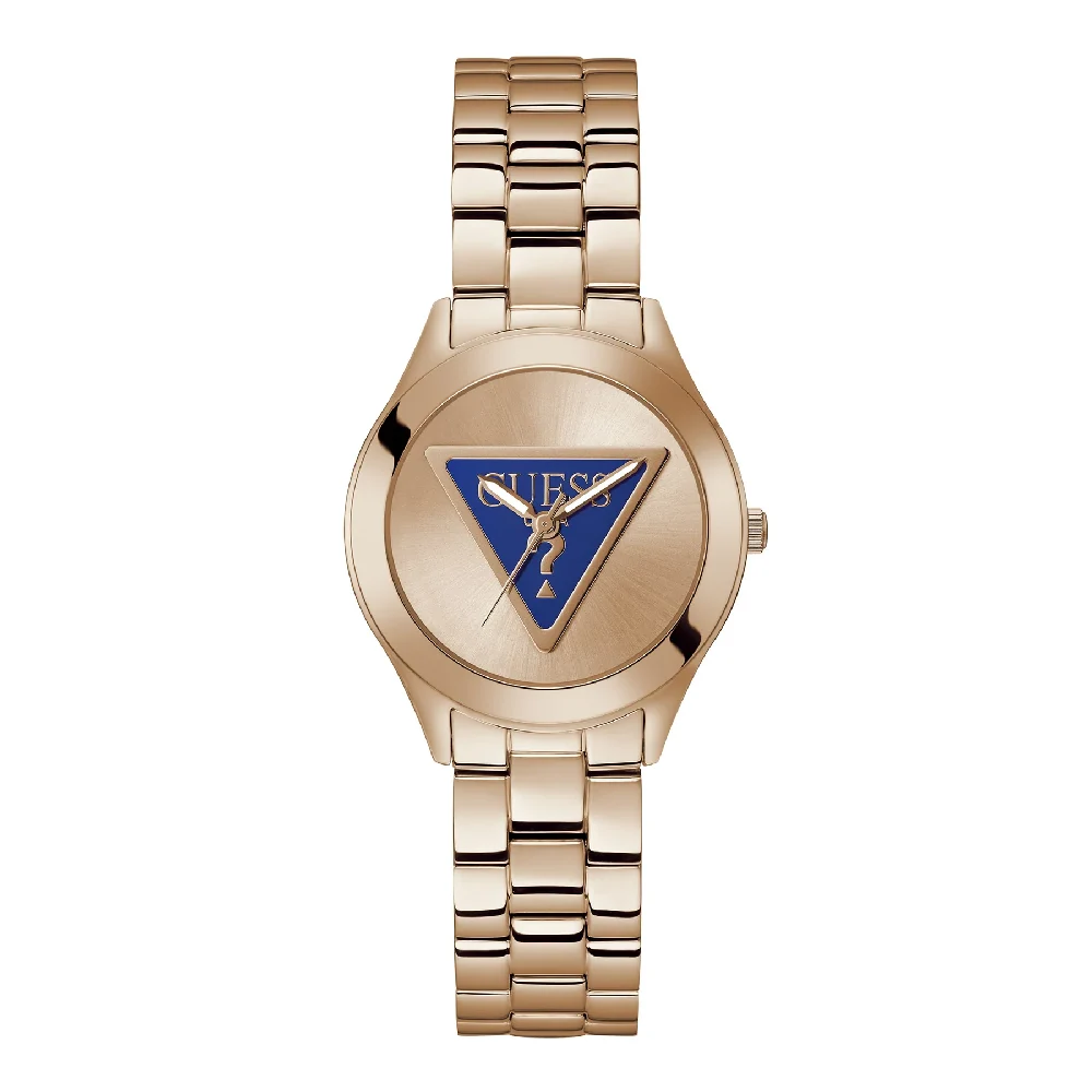 Guess Womens Rose Gold Dial Watch with 34mm Rose Gold-Tone Stainless Steel Case and Bracelet, Quartz Movement and 30M Water Resistance - GW0675L3