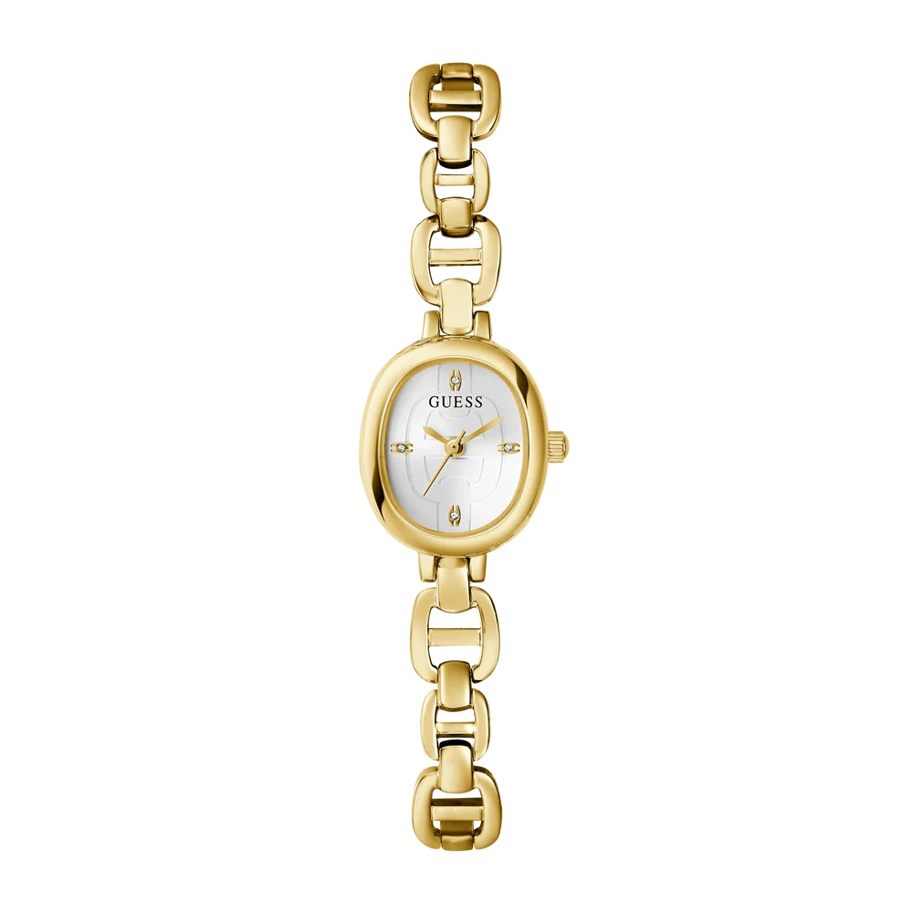 Guess Womens White Dial Watch with 21mm Gold-Tone Oval Stainless Steel Case and Bracelet, Quartz Movement - GW0982L4 - Image 3