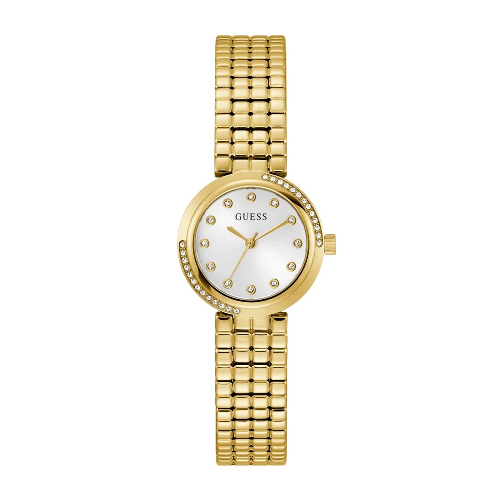 Guess Womens White Dial Watch with 28mm Gold-Tone Stainless Steel Case and Bracelet, Quartz Movement and 30M Water Resistance - GW0930L2 - Image 3