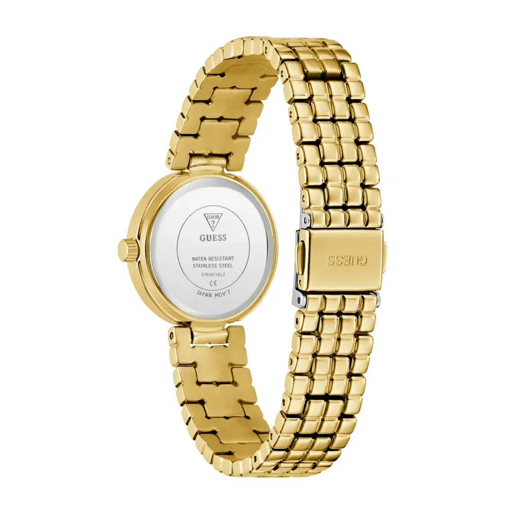 Guess Womens White Dial Watch with 28mm Gold-Tone Stainless Steel Case and Bracelet, Quartz Movement and 30M Water Resistance - GW0930L2 - Image 4