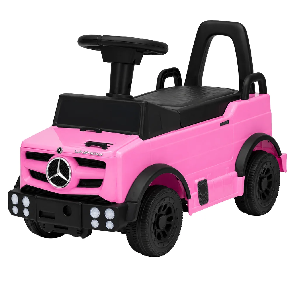 Lovely Baby LBP677  Mercedes Push Ride-On Car - Steering Wheel with Storage, Anti-Rollover Stopper, Non-Scuffing Wheels, Pink - LBP677-PK