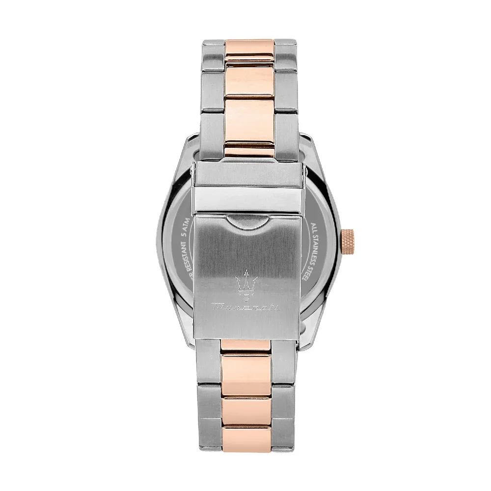 Maserati Attrazione Mens Analog Watch with Blue Sunray Dial, 43mm Stainless Steel Case, Two-Tone Stainless Steel Bracelet, Date Display and Quartz Movement - R8853151006 - Image 5