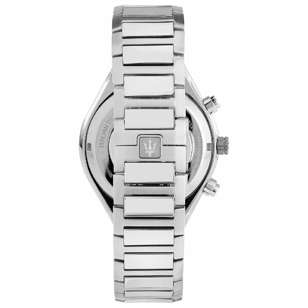 Maserati Stile Mens Chronograph Watch with Green Guilloche Dial, 45mm Stainless Steel Case and Bracelet, Date Display and Quartz Movement - R8873642011 - Image 4