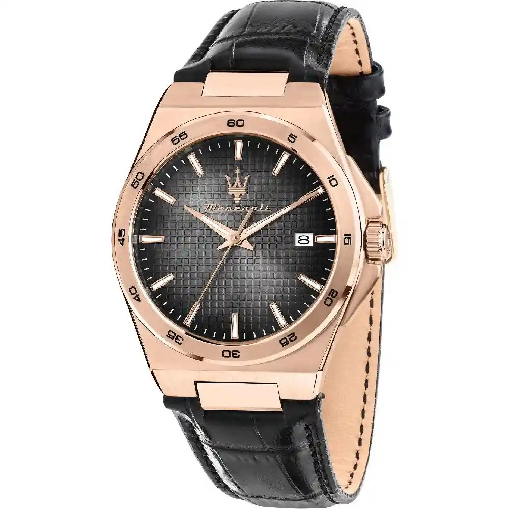 Maserati Velocita Slim Mens Analog Watch with Black Dial, 40mm Case, Black Leather Strap and Quartz Movement - R8851153001