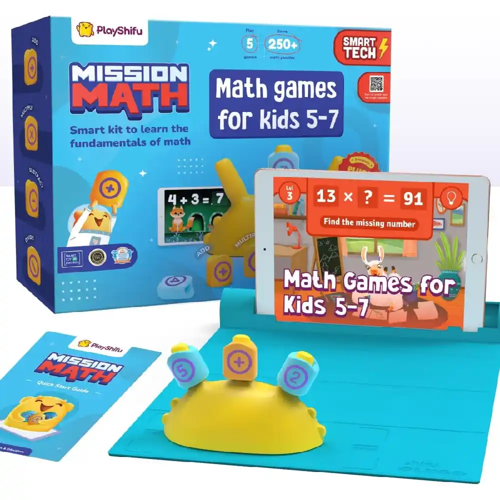 PlayShifu Plugo Count AR Powered Math STEM Learning Kit with Numbers and Arithmetic Operators, 5 Games and 250+ Interactive Challenges for Kids Ages 4-10