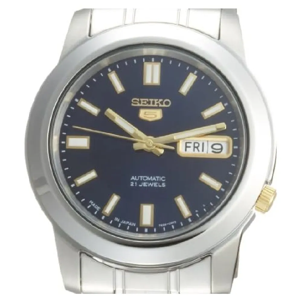 Seiko 5 Automatic Watch for Men - 38mm Stainless Steel Case, Black Dial, Metal Bracelet, 30m Water Resistant - SNKK17J1 - Image 4