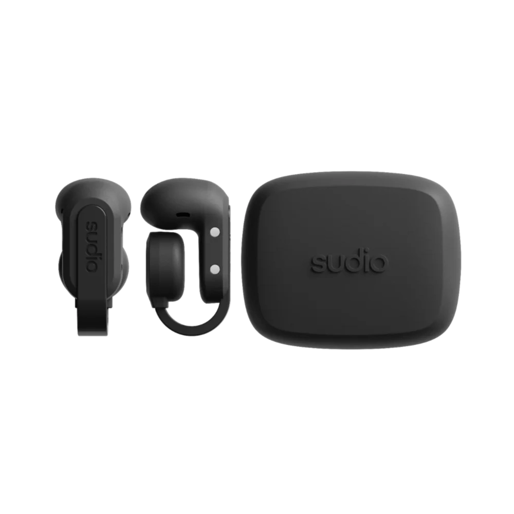 Sudio B3 Open-Ear Clip-On True Wireless Earbuds with Bluetooth 6.0, IPX4 Splash Resistance, 30 Hours Playtime, Touch Control, USB-C Charging, Black - B3BLK