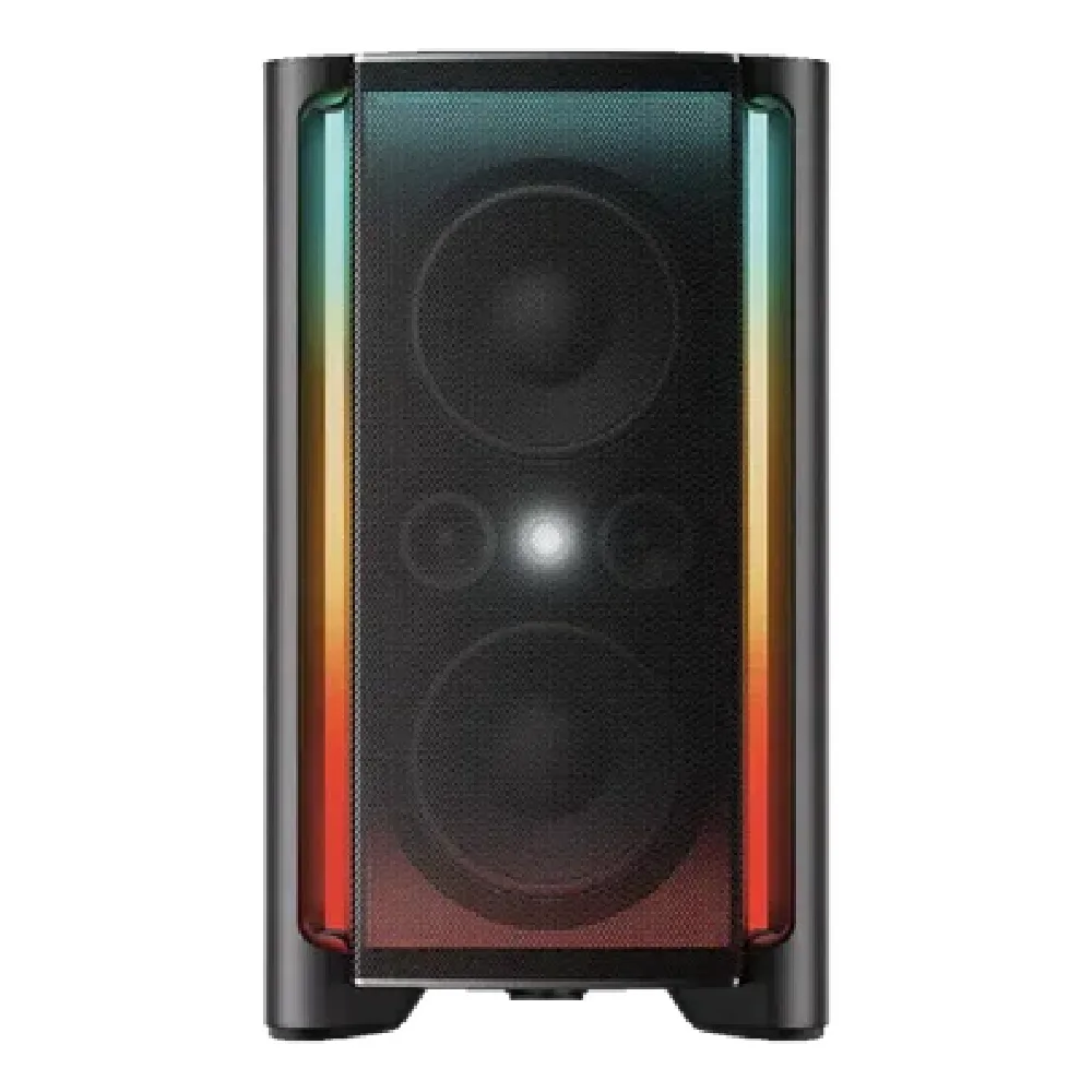 TCL 340W Portable Bluetooth Party Speaker with Dynamic Light Show, Bass Boost, 18 Hours Playtime, TWS, Dual Mic & Guitar Inputs - TP300K