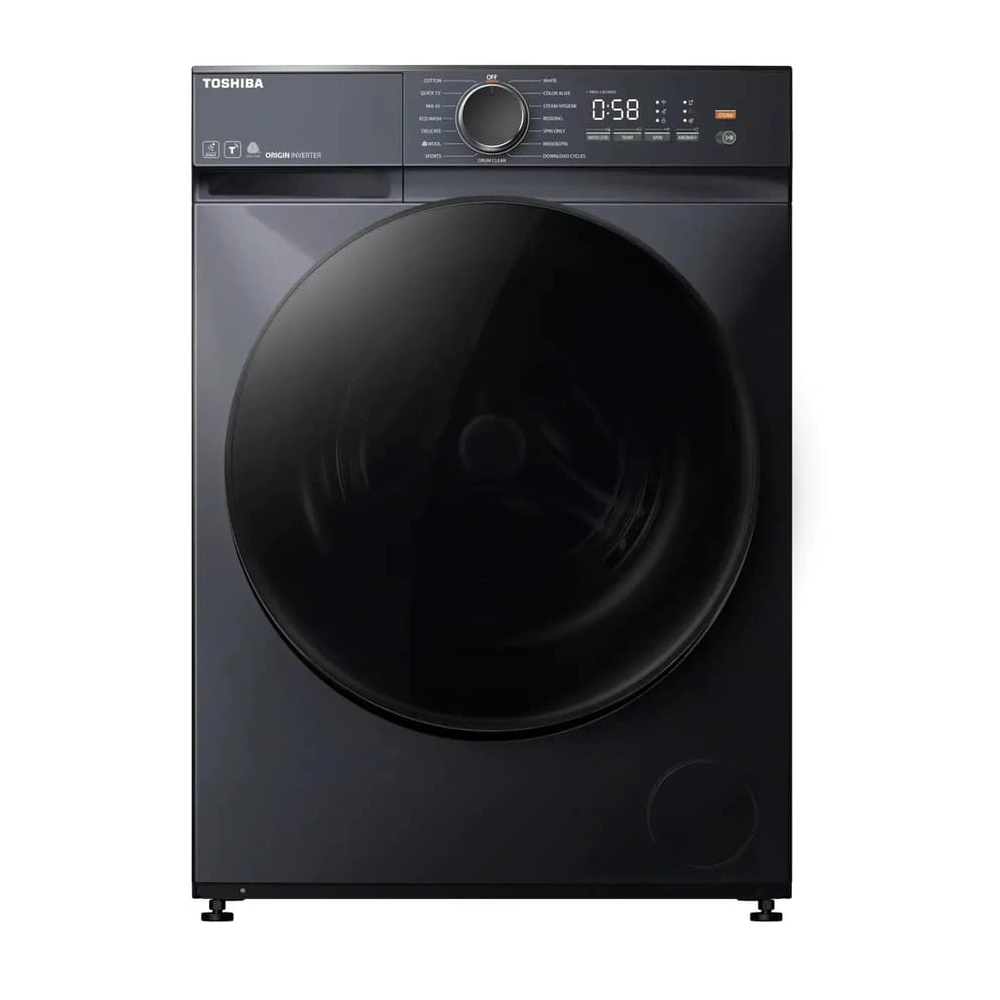 Toshiba 7kg Front Load Washing Machine, 1200 RPM Spin Speed, 15 Wash Programs, Ultra-Fine Bubble Technology, BLDC Motor, Morandi Grey - TW-T21BU80UWB(MG)