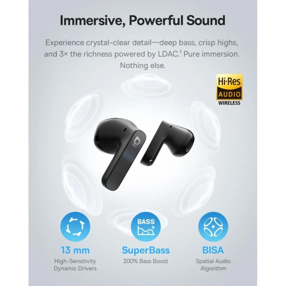 Baseus Bass BS1 NC Semi-in-Ear True Wireless Earbuds Cosmic Black BA.A0010102.BK - Image 3
