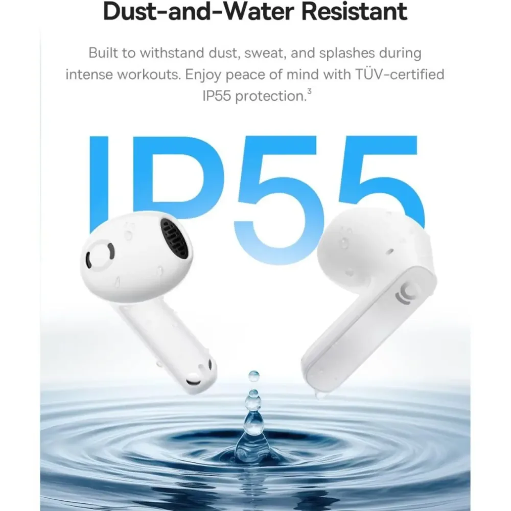 Baseus Bass BS1 NC Semi-in-Ear True Wireless Earbuds Moon White BA.A0010103.WT - Image 7