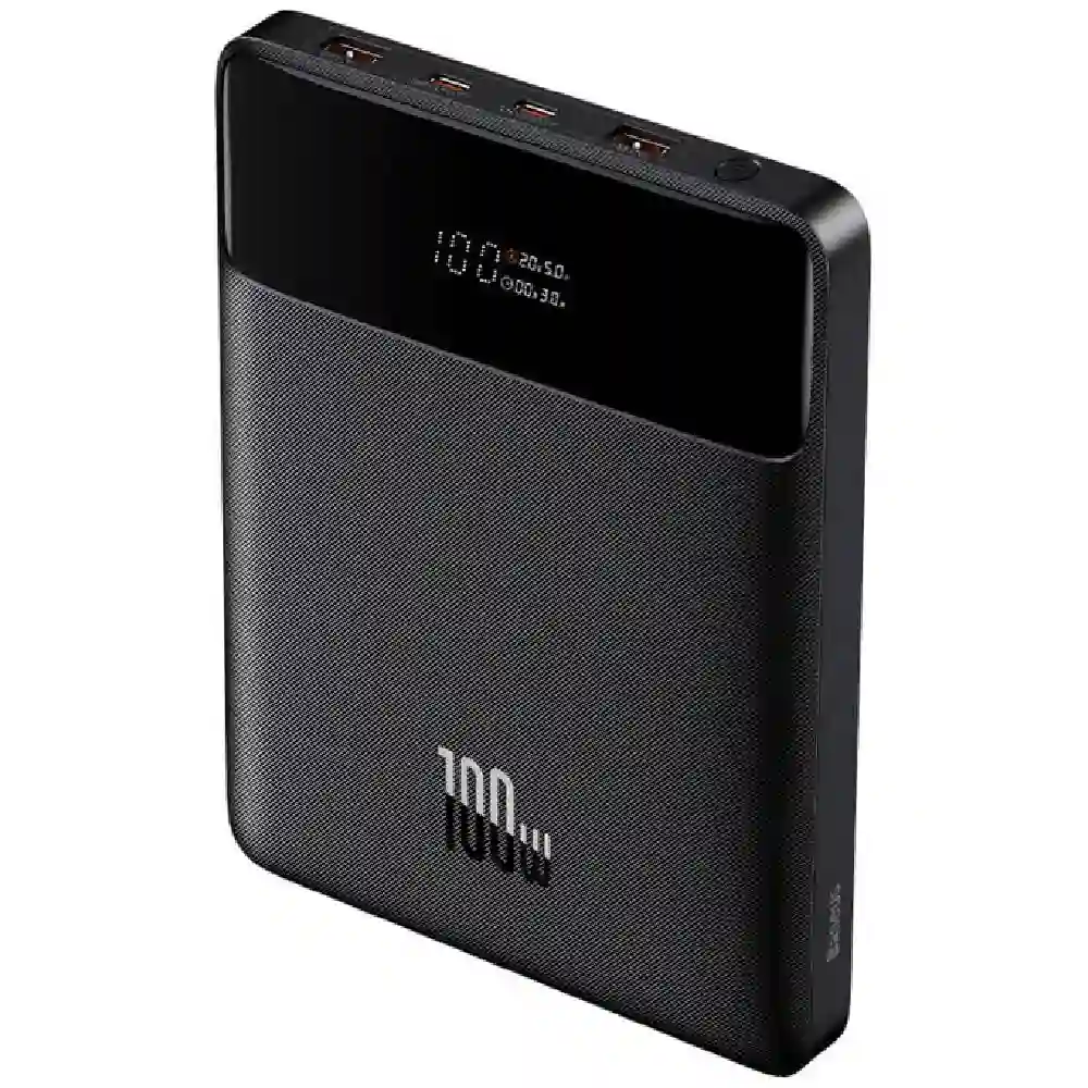 Baseus Blade 20000mAh 100W Power Bank with Digital Display, Ultra-Slim Lightweight Design, and 100W Power Delivery for Laptop, MacBook, iPhone, Samsung, and More (Black) - BA.PPBL000301.BK