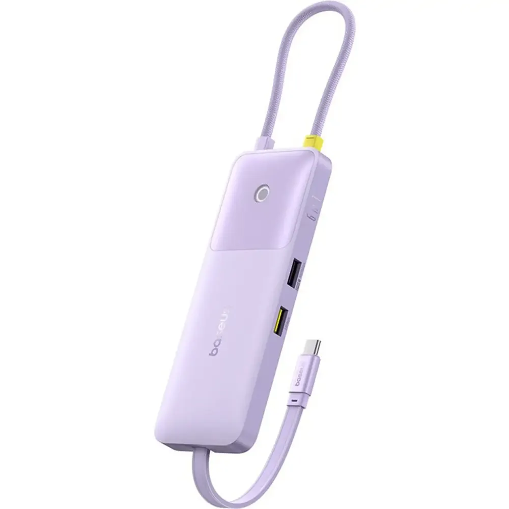 Baseus Dual Fast Charging 6-In-1 Hub Nebula Purple BA.B00070902513-00.PP