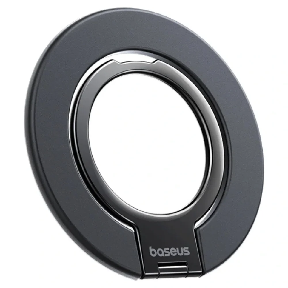 Baseus MagPro 3 Ultra-Slim Magnetic Ring Phone Stand with Sleek Cosmic Black Finish, Foldable Joint, and Universal Compatibility (Black) - BA.Z0004700.BK