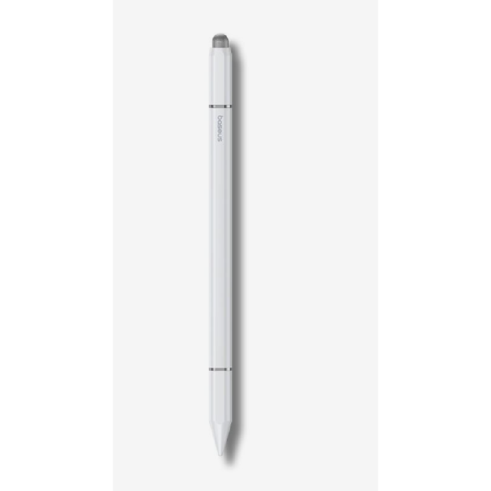 Baseus Smooth Writing III 3-in-1 Passive Stylus with No Charging Required, Three Interchangeable Tips, and Ballpoint Pen for iPad, Tablet, and More (White) - BA.P80080801211-01.WT