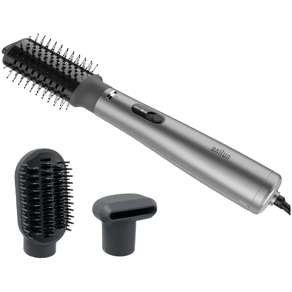 Braun AS4.3 Airstyler 1000W - Super Ionic Function, 3 Styling Modes, Drying Nozzle, Paddle Brush, Ionic Grey - BRAS430SDE