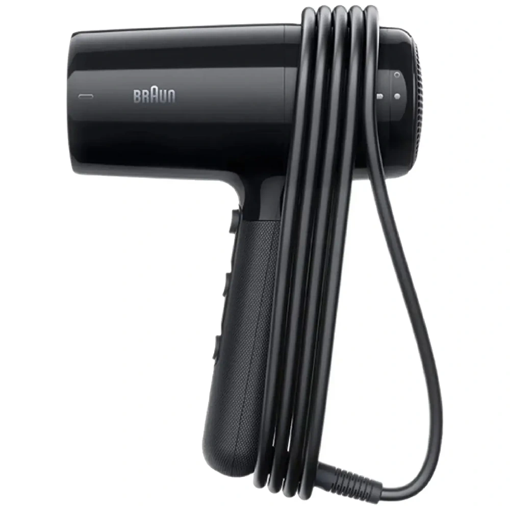 Braun HD2.2 Hairdryer 2200W - IonTec Function, 3 Heat Modes, Lightweight, Drying Nozzle, Curl Diffuser, Ion Black - BRHD225SDE